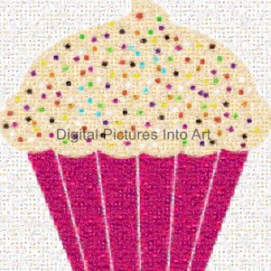 colorful cupcake digital art