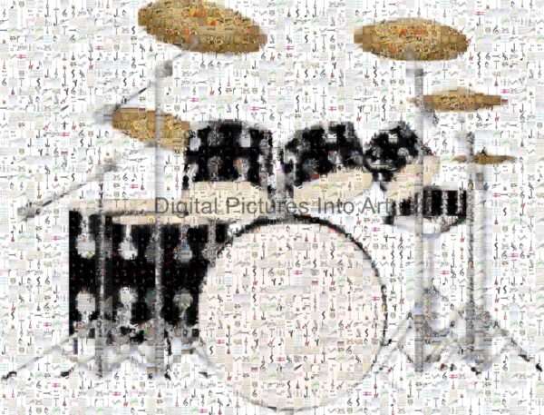 black drum set digital art