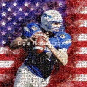 football player and US flag digital art