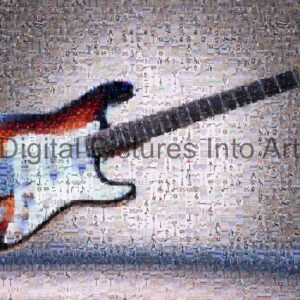 red guitar digital art