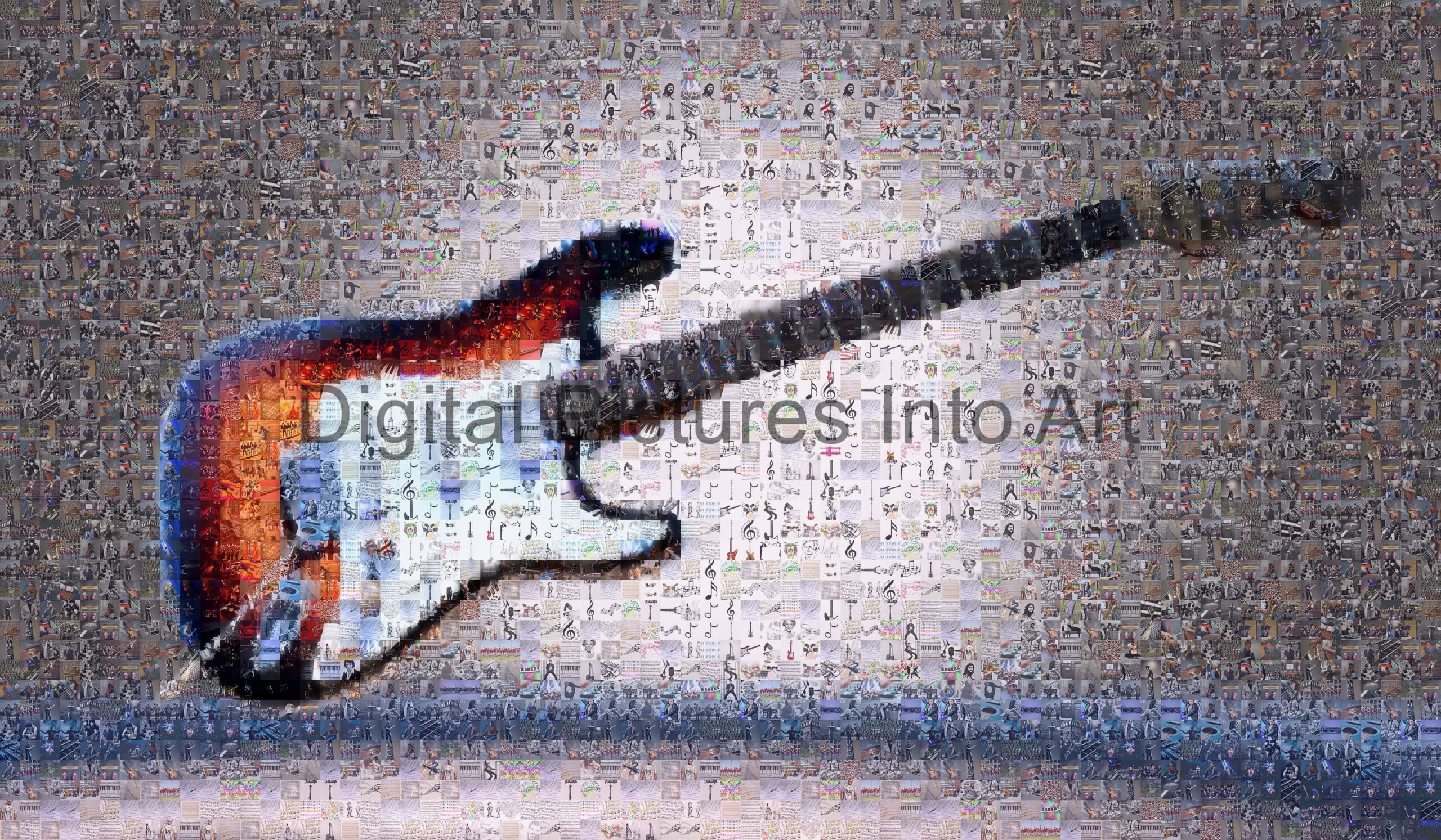 red guitar digital art