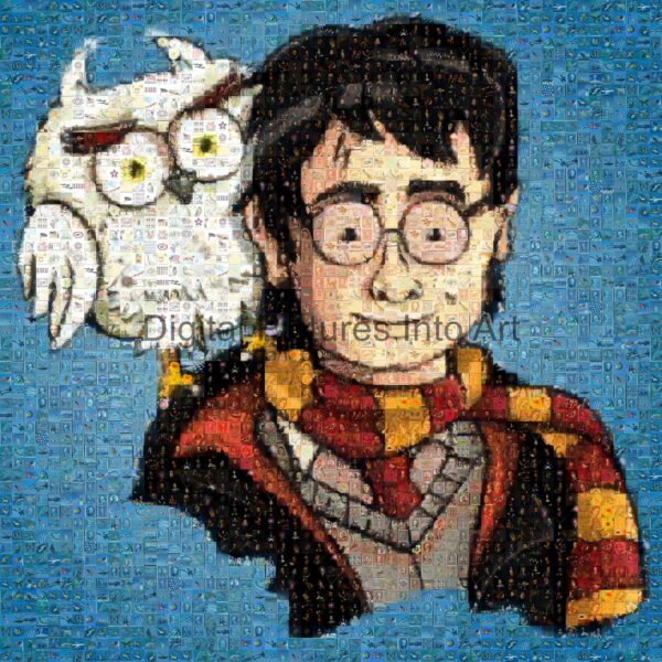 Harry Potter and an owl digital art