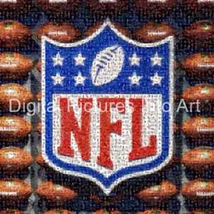 NFL logo and footballs digital art