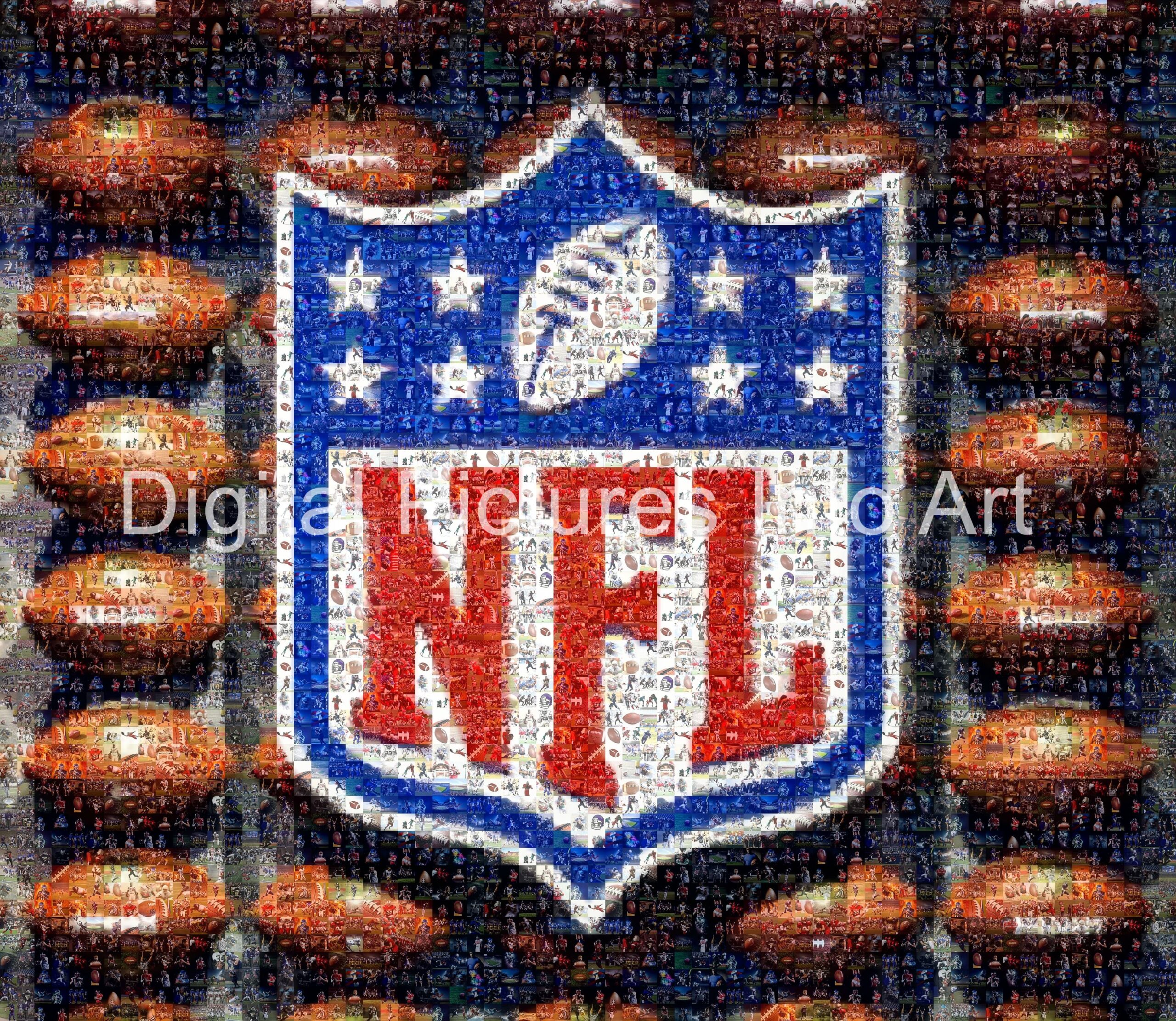 NFL logo and footballs digital art