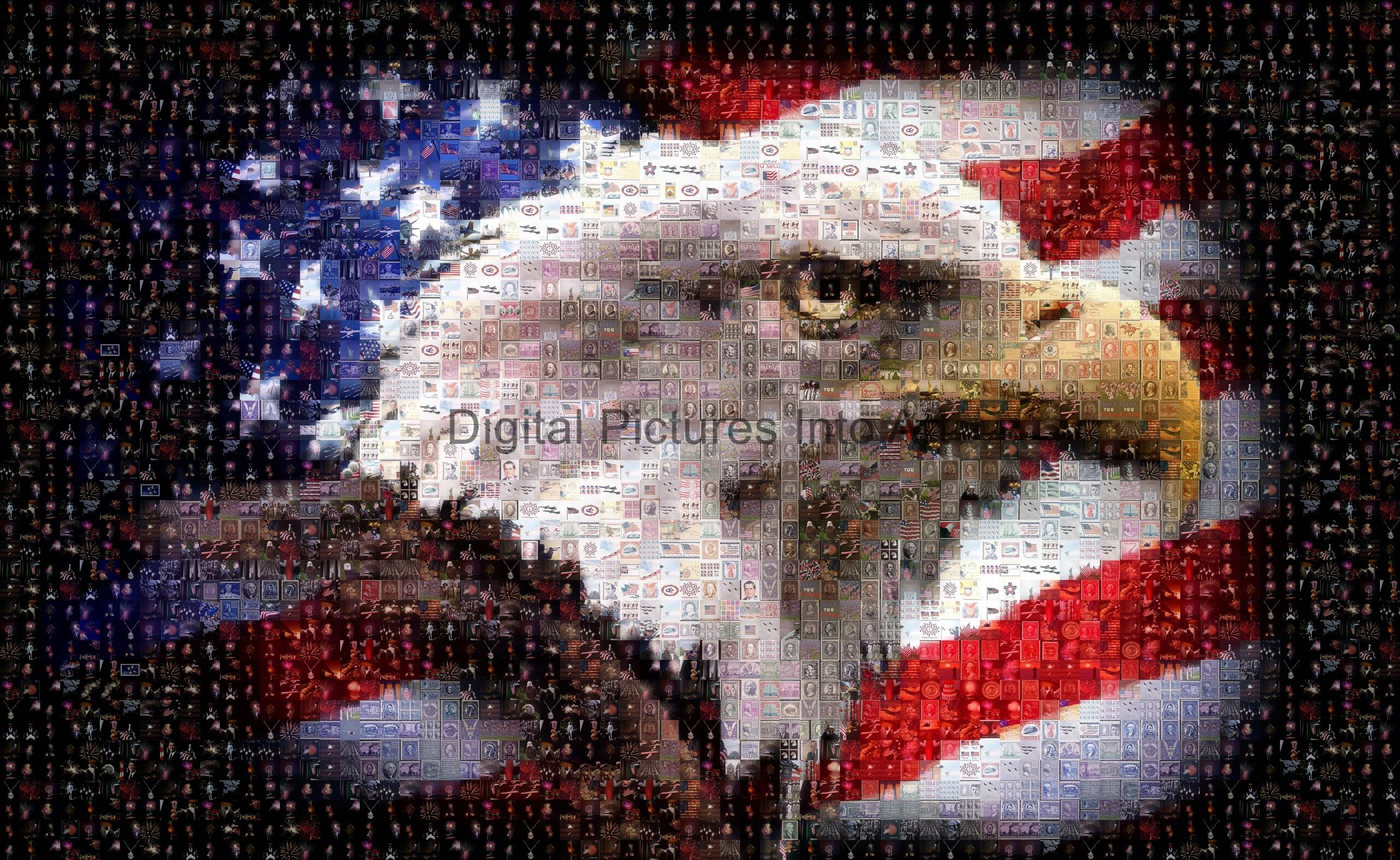 eagle and US flag digital art