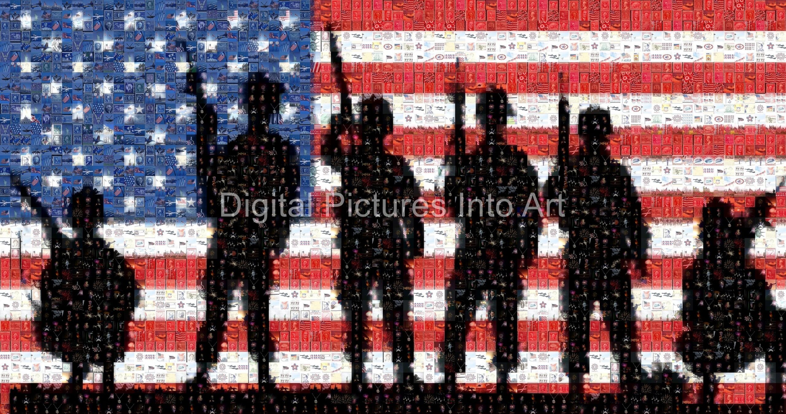 soldiers and the US flag digital art