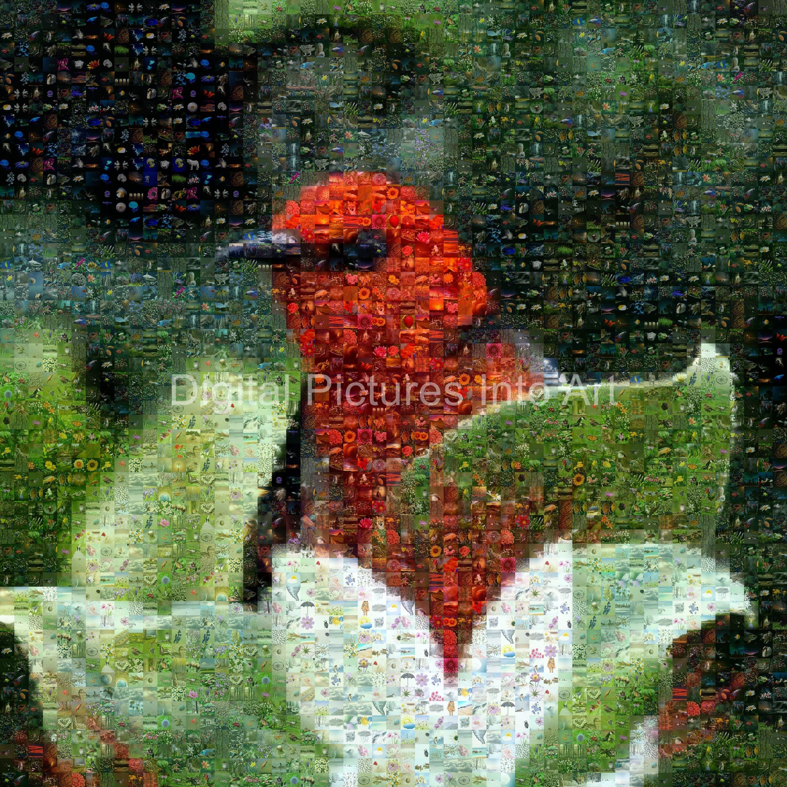 red bird digital art