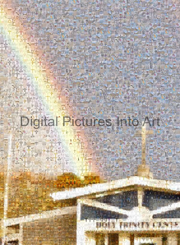 church and a rainbow digital art