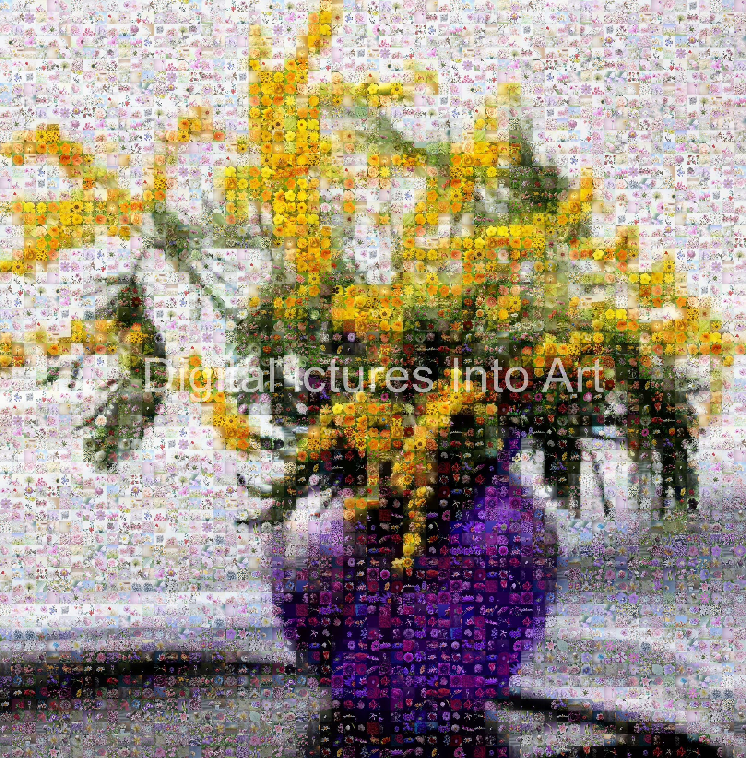 small yellow flowers digital art